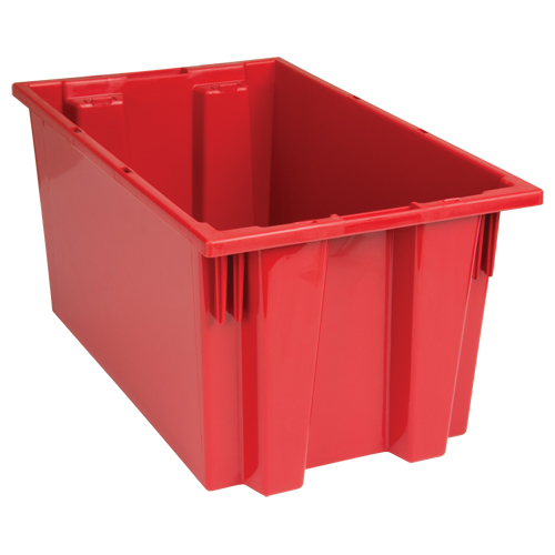 Stack & Nest Totes, 9" x 18" x 11", Red Moffatt Supply & Specialties