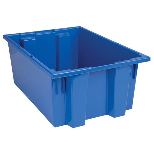 Stack & Nest Totes, 8" x 19.5" x 13.5", Blue Moffatt Supply & Specialties