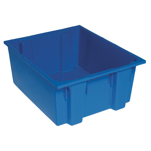 Stack & Nest Totes, 10" x 23.5" x 19.5", Blue Moffatt Supply & Specialties