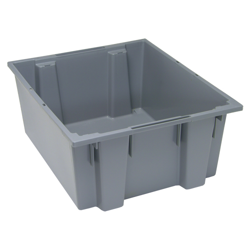 Stack & Nest Totes, 10" x 23.5" x 19.5", Grey Moffatt Supply & Specialties