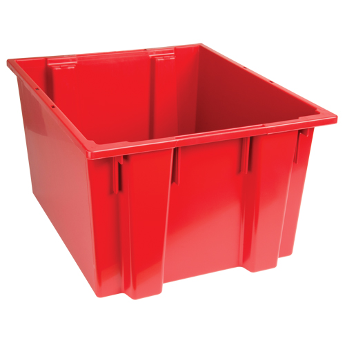Stack & Nest Totes, 13" x 23.5" x 19.5", Red Moffatt Supply & Specialties