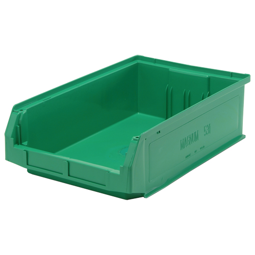 Contenants g&eacute;ants empilables, 12,375" la x 19,75" p x 5,875" h, Vert Moffatt Supply & Specialties