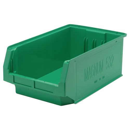 Contenants g&eacute;ants empilables, 12,375" la x 19,75" p x 7,875" h, Vert Moffatt Supply & Specialties