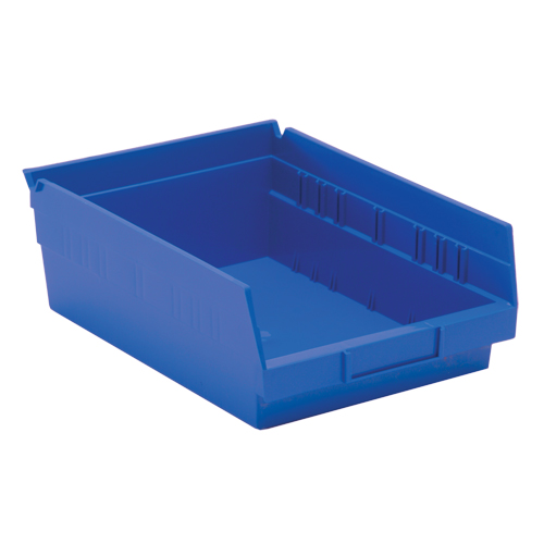 Bacs de rangement pour tablettes, 8-3/8" la x 4" H x 11-5/8" p, Bleu, Capacit&eacute; 30 lb Moffatt Supply & Specialties