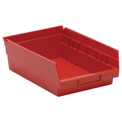Bacs de rangement pour tablettes, 8-3/8" la x 4" H x 11-5/8" p, Rouge, Capacit&eacute; 30 lb Moffatt Supply & Specialties