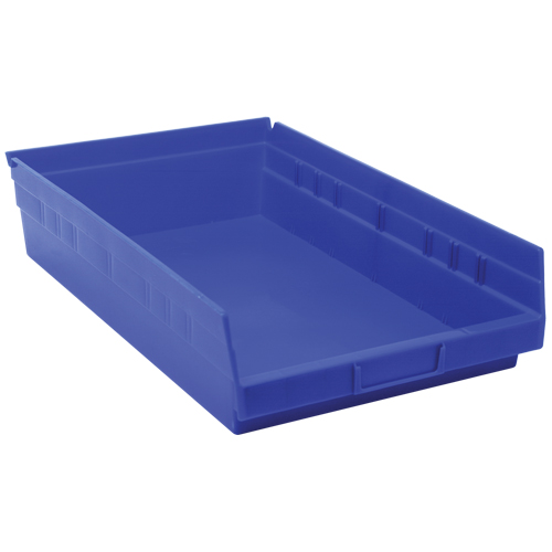 Bacs de rangement pour tablettes, 11-1/8" la x 4" H x 17-7/8" p, Bleu, Capacit&eacute; 40 lb Moffatt Supply & Specialties