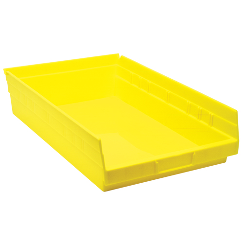 Shelf Bins, 11-1/8" W x 4" H x 17-7/8" D, Yellow, 40 lbs. Capacity Moffatt Supply & Specialties