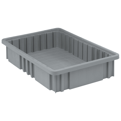 Contenants Divider Box, Plastique, 16,5" la x 10,9" p x 3,5" h, Gris Moffatt Supply & Specialties