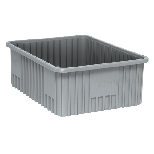 Contenants Divider Box, Plastique, 22,5" la x 17,5" p x 8" h, Gris Moffatt Supply & Specialties