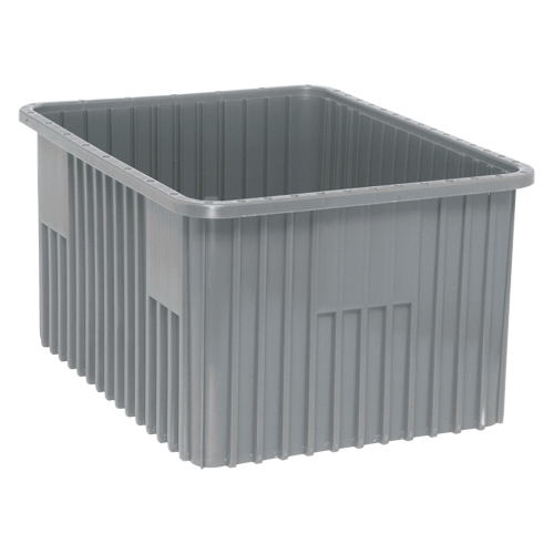 Contenants Divider Box, Plastique, 22,5" la x 17,5" p x 12" h, Gris Moffatt Supply & Specialties