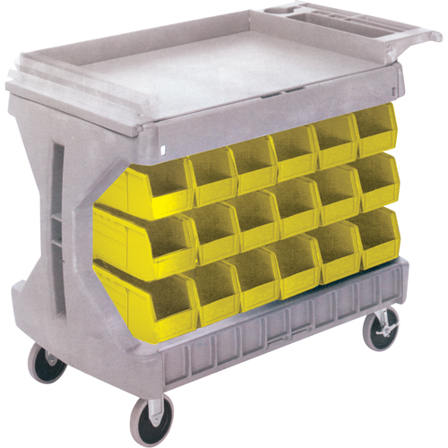 Pro Cart With Yellow Bins, Double-sided, 36 bins, 45-5/18" W x 24" D x 34-3/4" H Moffatt Supply & Specialties