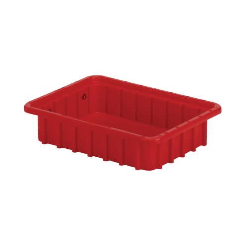 Divider Box&reg; Containers, Polyethylene, 10.8" W x 8.3" D x 2.5" H, Red Moffatt Supply & Specialties