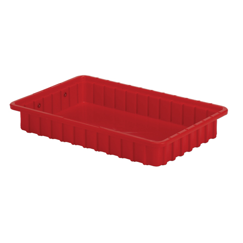 Contenants Divider Box, Poly&eacute;thyl&egrave;ne, 16,5" la x 10,9" p x 2,5" h, Rouge Moffatt Supply & Specialties