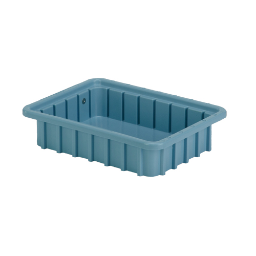 Divider Box&reg; Containers, Polyethylene, 10.8" W x 8.3" D x 2.5" H, Light Blue Moffatt Supply & Specialties