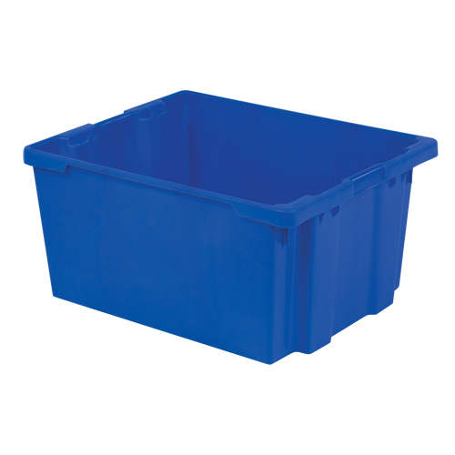 Polylewton Stack-N-Nest&reg; Containers, 15.1" x 30.1" x 24", Blue Moffatt Supply & Specialties