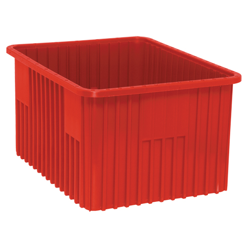 Contenants Divider Box, Plastique, 22,5" la x 17,5" p x 12" h, Rouge Moffatt Supply & Specialties