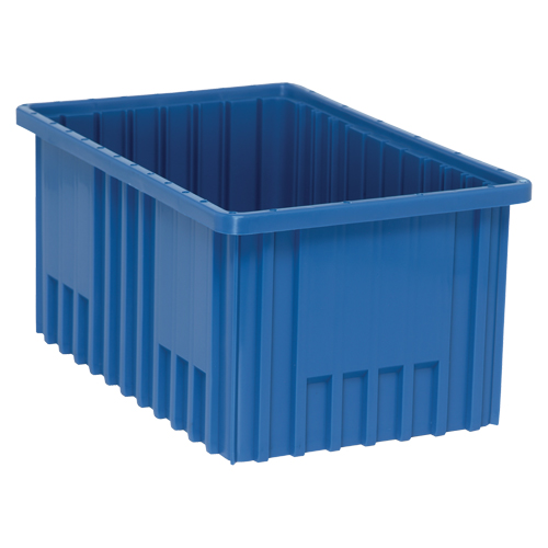 Divider Box&reg; Containers, Plastic, 16.5" W x 10.9" D x 8" H, Blue Moffatt Supply & Specialties