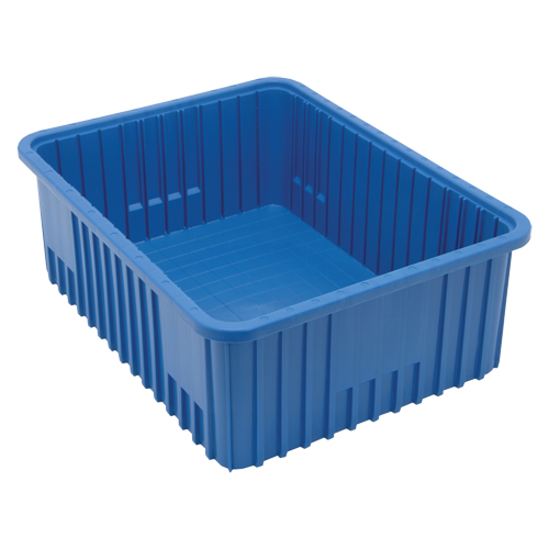Divider Box&reg; Containers, Plastic, 22.5" W x 17.5" D x 8" H, Blue Moffatt Supply & Specialties