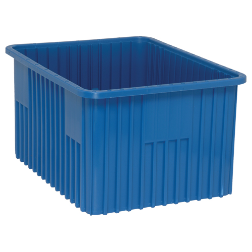 Divider Box&reg; Containers, Plastic, 22.5" W x 17.5" D x 12" H, Blue Moffatt Supply & Specialties