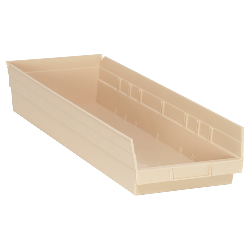 Bac pour &eacute;tag&egrave;re &eacute;conomique, 8-3/8" la x 4" H x 23-5/8" p, Ivoire, Capacit&eacute; 60 lb Moffatt Supply & Specialties