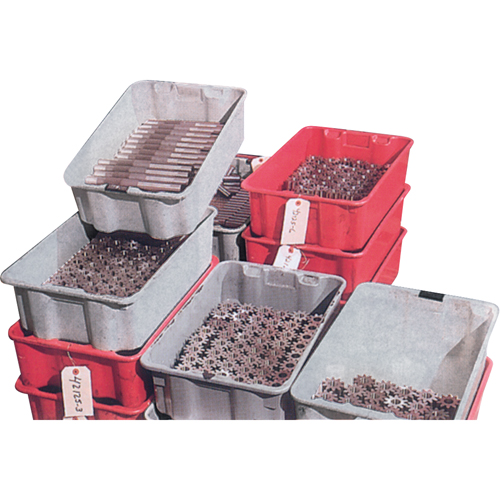 Stack-N-Nest&reg; Plexton Containers, 19.9" W x 27.5" D x 14" H, Red Moffatt Supply & Specialties