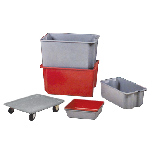 Stack-N-Nest&reg; Plexton Containers, 19.9" W x 27.5" D x 14" H, Red Moffatt Supply & Specialties