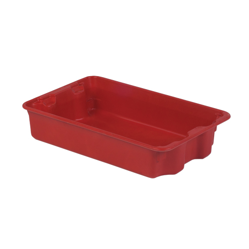 Stack-N-Nest&reg; Plexton Containers, 14.8" W x 24.3" D x 5.1" H, Red Moffatt Supply & Specialties
