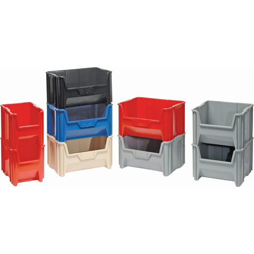 Contenants &agrave; empiler g&eacute;ants, 10,875" la x 17,5" p x 12,5" h, Bleu Moffatt Supply & Specialties