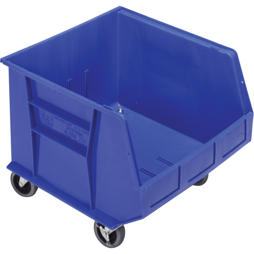 Mobile Bin, 14" H x 16-1/2" W x 18" D, 75 lbs. Capacity, Blue Moffatt Supply & Specialties