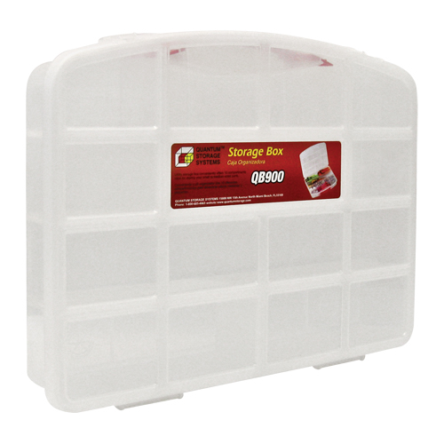 Bac de rangement clair avec compartiments, 13" la x 10-1/4" p x 2-3/8" h, 10 compartiments Moffatt Supply & Specialties