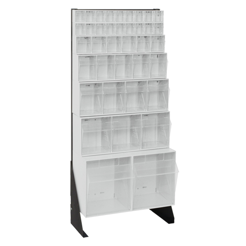 Tip-Out Bins Stand, 23-5/8" W x 8" D x 52" H, 38 Drawers Moffatt Supply & Specialties