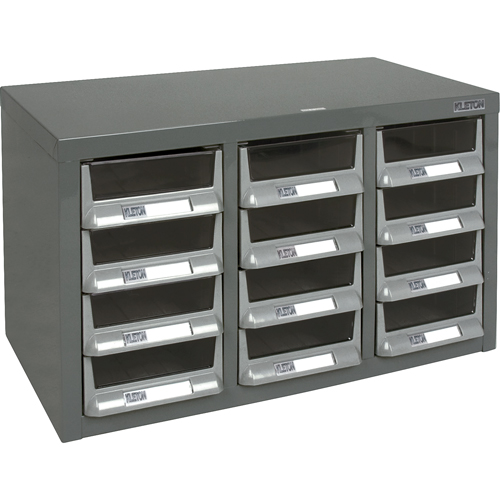 Casiers pour pi&egrave;ces KPC-100 , Acier galvanis&eacute;, 12 tiroirs, 23" x 11-2/5" x 13-4/5", Gris Moffatt Supply & Specialties