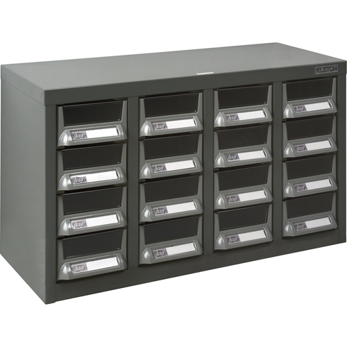 Casiers pour pi&egrave;ces KPC-400, Acier galvanis&eacute;, 16 tiroirs, 23-1/10" x 8-7/10" x 13-4/5", Gris Moffatt Supply & Specialties