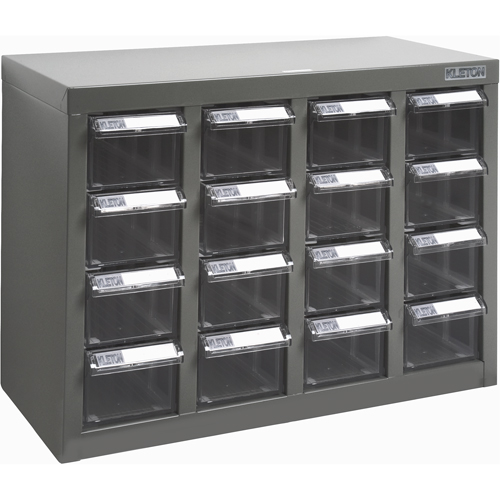 KPC-500 Parts Cabinet, Galvanized Steel, 16 Drawers, 18-3/10" x 8-7/10" x 13-4/5", Grey Moffatt Supply & Specialties