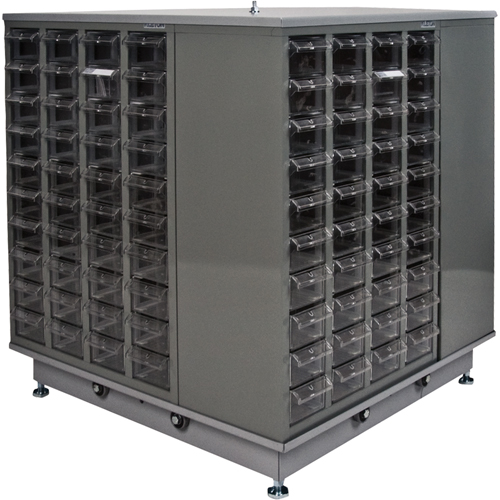 KPC-600 Parts Cabinet, Galvanized Steel, 40 Drawers, 18-3/10" x 8-7/10" x 25-3/10", Grey Moffatt Supply & Specialties