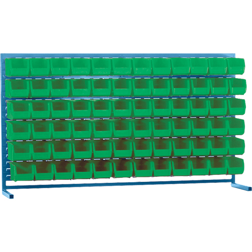 Louvered Rack with Bins, 72 Bins, 72" W x 15" D x 40" H Moffatt Supply & Specialties