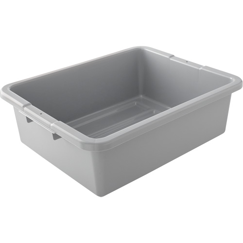 Undivided Bus/Utility Box, 7" H x 21.5" D x 17" L, Plastic, Grey Moffatt Supply & Specialties