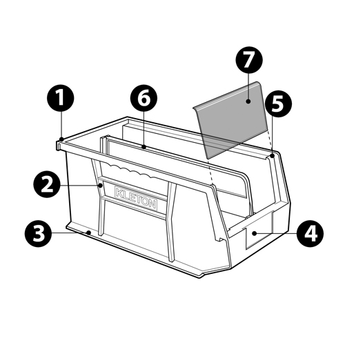 Bac empilable & &agrave; suspendre, 11" la, 5" h x 10-7/8" p, Bleu Moffatt Supply & Specialties