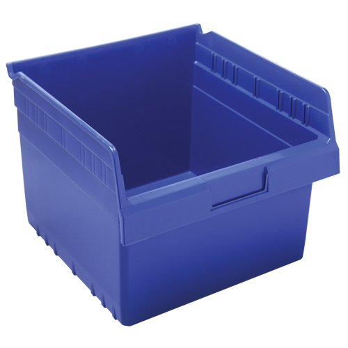 Store-Max Shelf Bins, 11-1/8" W x 8" H x 11-5/8" D, Blue, 44 lbs. Capacity Moffatt Supply & Specialties