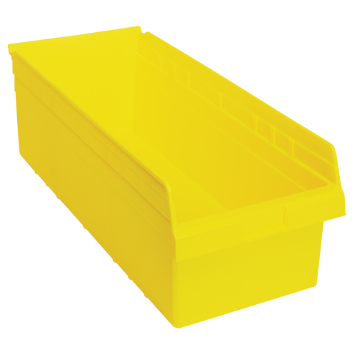 Store-Max Shelf Bins, 11-1/8" W x 8" H x 23-5/8" D, Yellow, 68 lbs. Capacity Moffatt Supply & Specialties