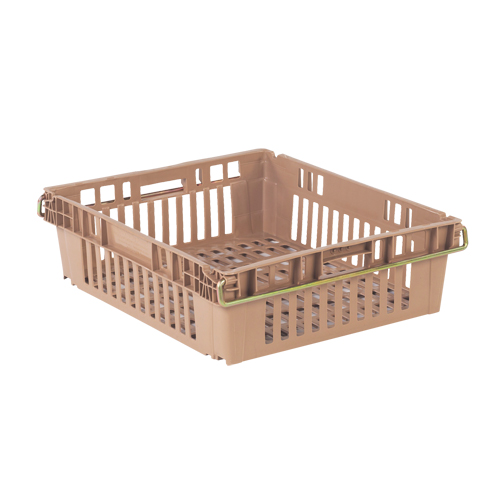 Agricultural Plastic Stack-N-Nest Container, 20.3" x 24" x 6.8", Beige Moffatt Supply & Specialties