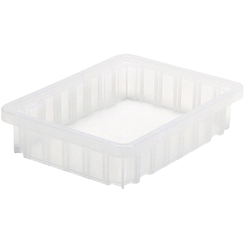 Divider Box&reg; Container, Plastic, 10.875" W x 8.25" D x 2.5" H, Clear Moffatt Supply & Specialties