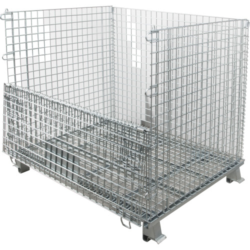 Conteneur repliable en m&eacute;tal grillag&eacute;, 40" la x 48" p x 42" h, Capacit&eacute; de 4000 lb Moffatt Supply & Specialties