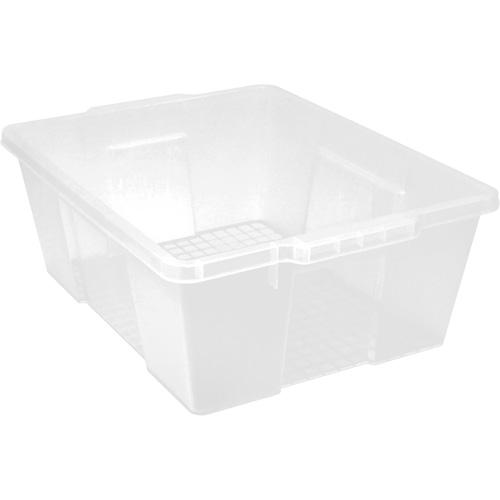 Plastic Latch Container, 15.875" W x 21" D x 7.75" H, Clear Moffatt Supply & Specialties