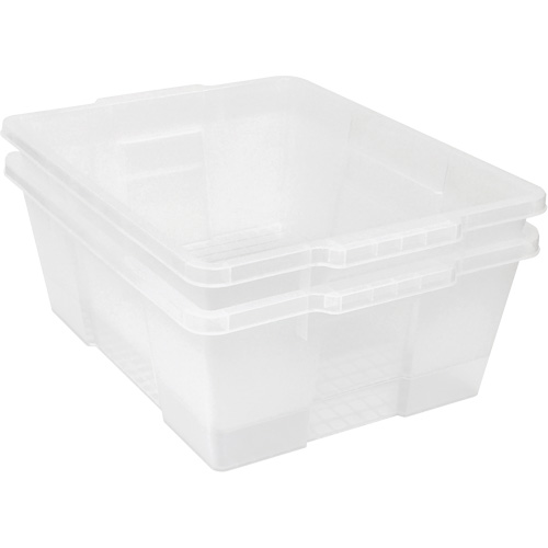 Plastic Latch Container, 15.875" W x 21" D x 7.75" H, Black Moffatt Supply & Specialties