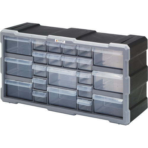 Drawer Cabinet, Plastic, 22 Drawers, 19-1/2" x 6-1/4" x 10", Black Moffatt Supply & Specialties