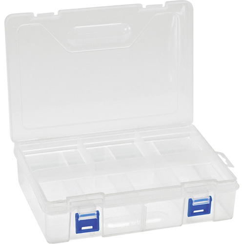 Plastic Compartment Box, 6.25" W x 9.25" D x 2.2" H, 8 Compartments Moffatt Supply & Specialties