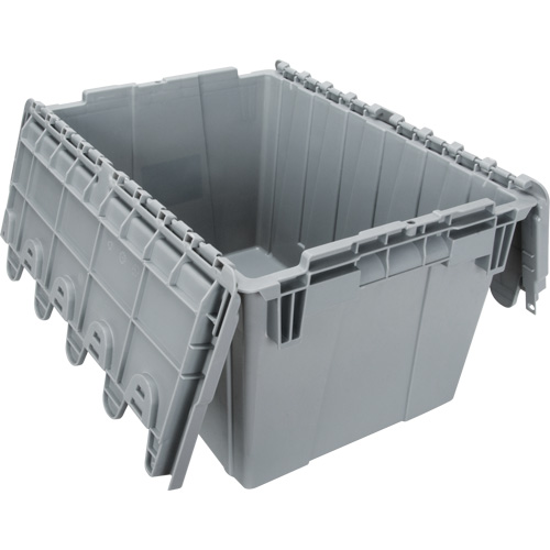 Contenant de distribution en plastique avec dessus basculant, 21,65" x 15,5" x 12,5", Gris Moffatt Supply & Specialties