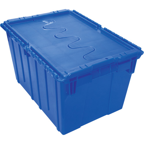 Contenant de distribution en plastique avec dessus basculant, 21,65" x 15,5" x 12,5", Bleu Moffatt Supply & Specialties