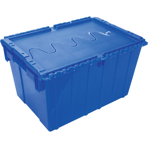 Contenant de distribution en plastique avec dessus basculant, 21,65" x 15,5" x 12,5", Bleu Moffatt Supply & Specialties